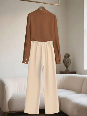 Franclia Button-Up Shirt & Pants Set