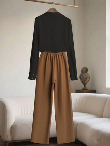 Franclia Button-Up Shirt & Pants Set