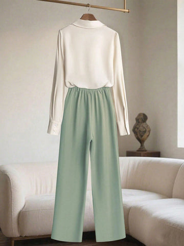 Franclia Button-Up Shirt & Pants Set