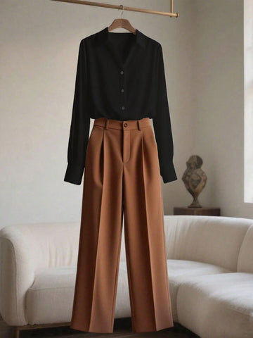 Franclia Button-Up Shirt & Pants Set