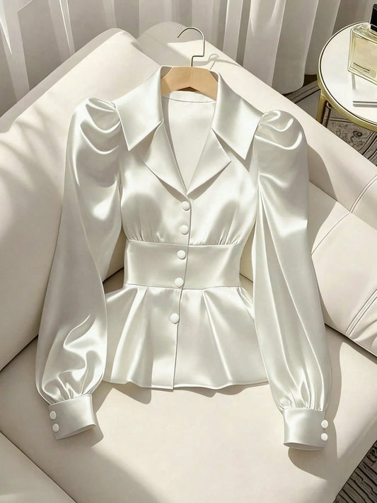 Elegant Classic Versatile Poplin Long Sleeve Fitted Shirt