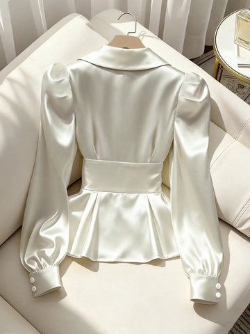 Elegant Classic Versatile Poplin Long Sleeve Fitted Shirt