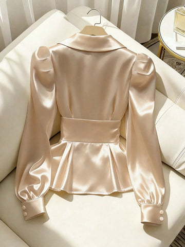 Elegant Classic Versatile Poplin Long Sleeve Fitted Shirt