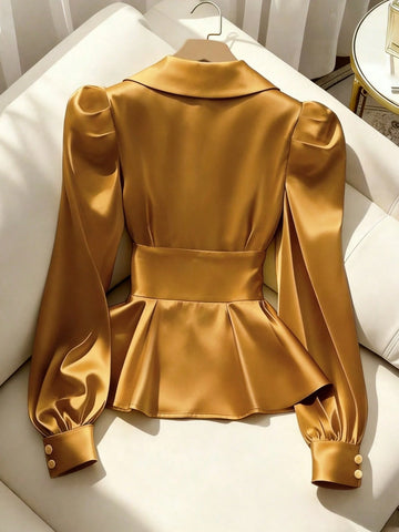 Elegant Classic Versatile Poplin Long Sleeve Fitted Shirt
