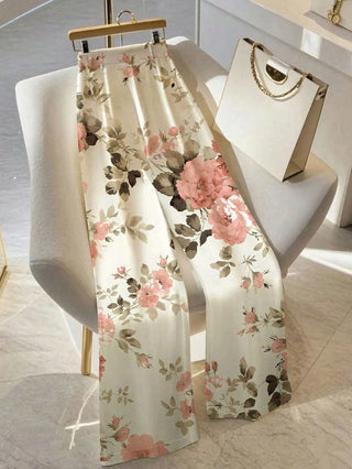 Floral Print Office Pants