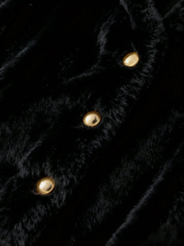 Women's Solid Color Long Sleeve Single-Breasted Loose Casual Faux Fur Coat