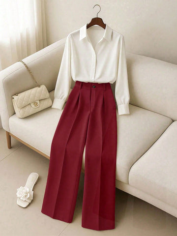 Franclia Button-Up Shirt & Pants Set