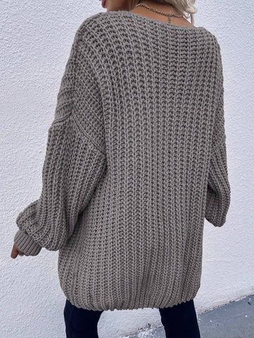 Frenchy Chunky Knit Drop Shoulder Cardigan