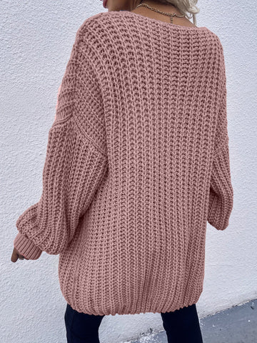 Frenchy Chunky Knit Drop Shoulder Cardigan