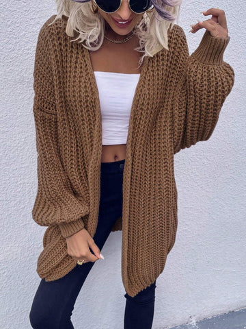 Frenchy Chunky Knit Drop Shoulder Cardigan