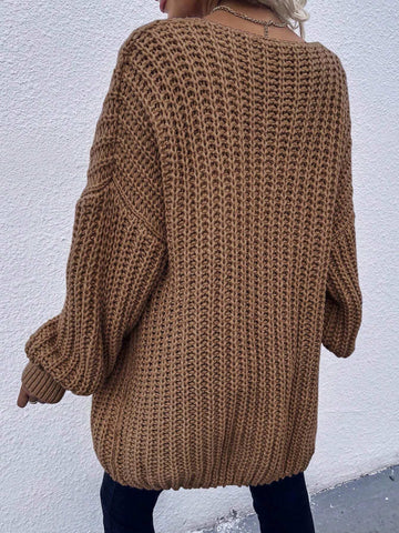 Frenchy Chunky Knit Drop Shoulder Cardigan