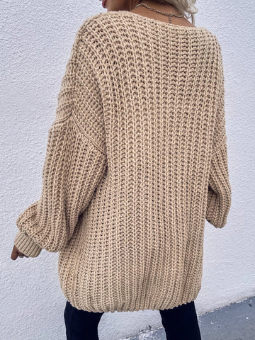 Frenchy Chunky Knit Drop Shoulder Cardigan