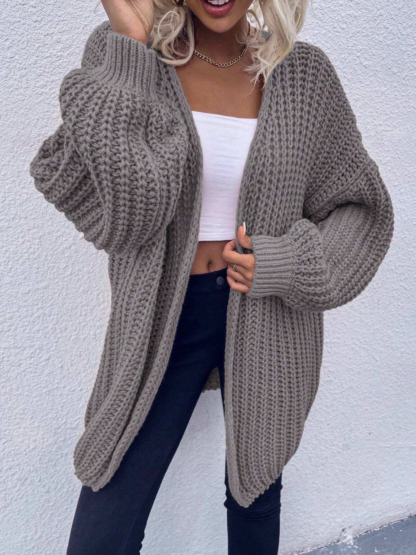 Frenchy Chunky Knit Drop Shoulder Cardigan