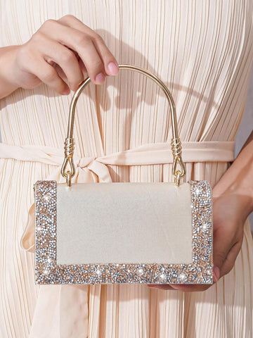 Glitter Bling,Shiny Glamorous,Elegant,Exquisite Rhinestone Decor Clutch Bag For Parties