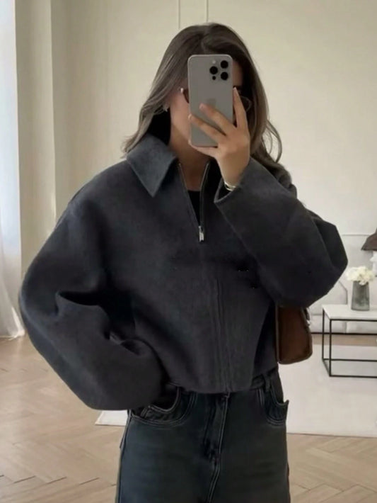 Fashion Retro Lapel Long Sleeve Jacket With Pockets