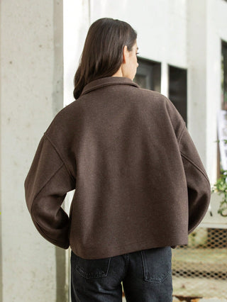 Fashion Retro Lapel Long Sleeve Jacket With Pockets