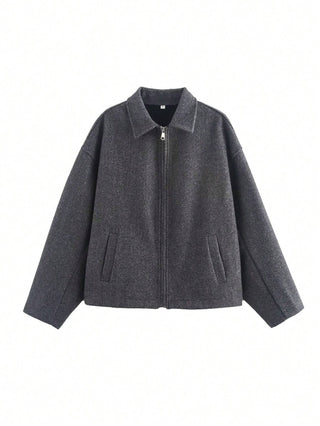 Fashion Retro Lapel Long Sleeve Jacket With Pockets