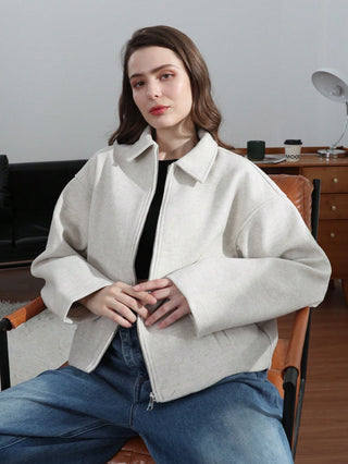 Fashion Retro Lapel Long Sleeve Jacket With Pockets