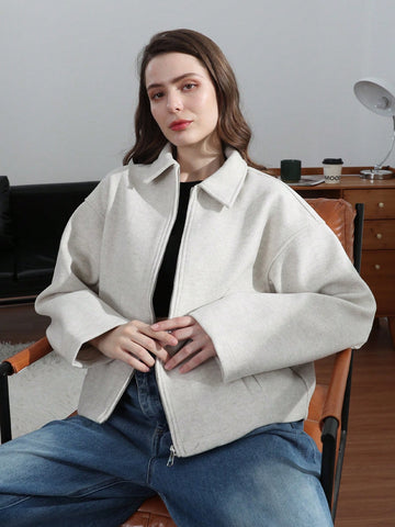 Fashion Retro Lapel Long Sleeve Jacket With Pockets