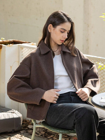 Fashion Retro Lapel Long Sleeve Jacket With Pockets