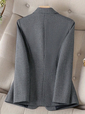 Lapel Collar Long Sleeve Retro Casual Elegant Business Office OL Top Jacket