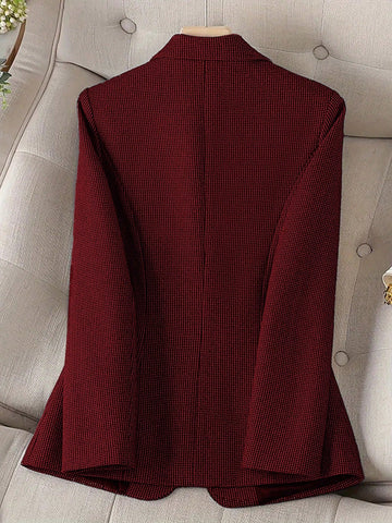 Lapel Collar Long Sleeve Retro Casual Elegant Business Office OL Top Jacket