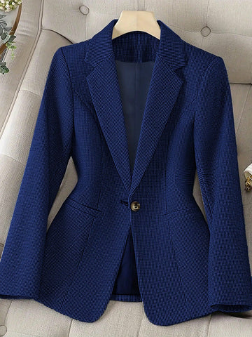 Lapel Collar Long Sleeve Retro Casual Elegant Business Office OL Top Jacket