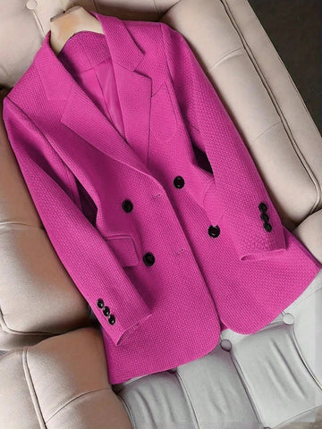 Women's Blazer Collar Long Sleeve Top