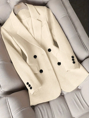 Women's Blazer Collar Long Sleeve Top