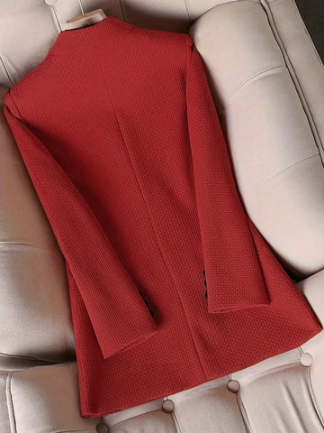 Women's Blazer Collar Long Sleeve Top
