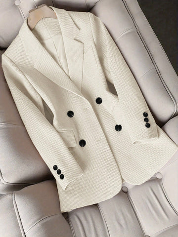 Women's Blazer Collar Long Sleeve Top