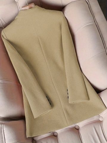 Women's Blazer Collar Long Sleeve Top