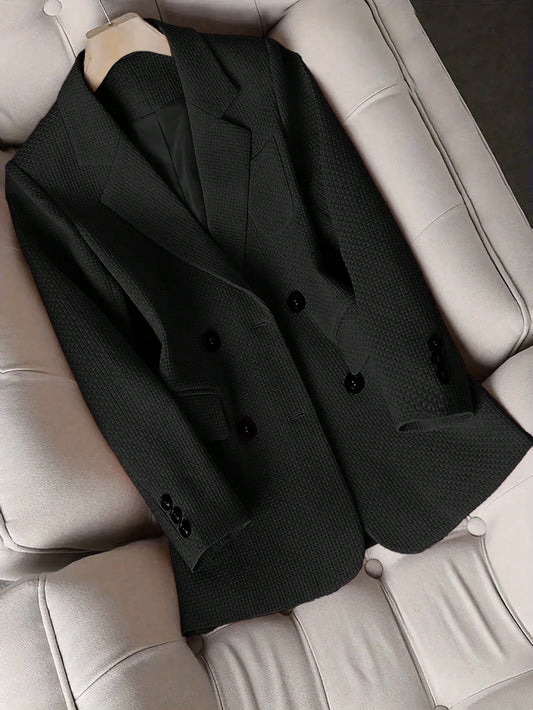 Women's Blazer Collar Long Sleeve Top