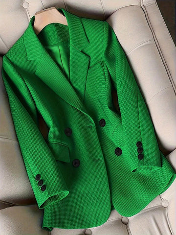 Women's Blazer Collar Long Sleeve Top