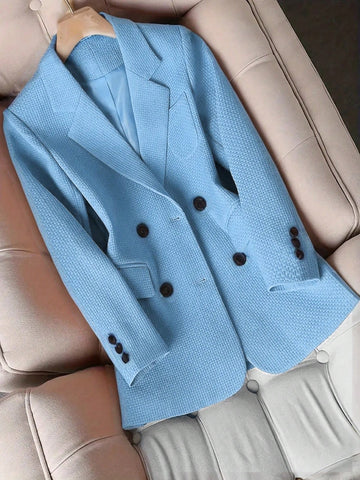 Women's Blazer Collar Long Sleeve Top