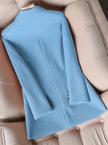 Women's Blazer Collar Long Sleeve Top