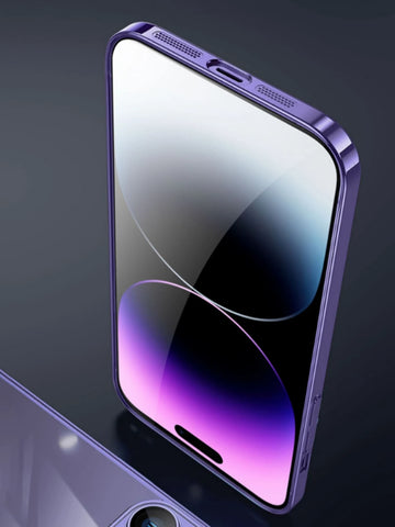 1pc Electroplated Lens Protection Thin Hard Transparent Phone Case With Dust Net