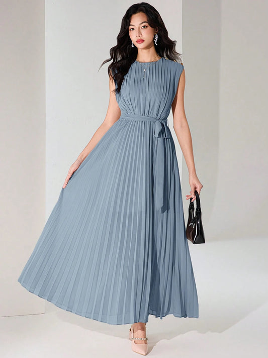 Heiryn Elegant Pleated Long Dress