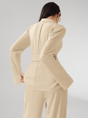 Heiryn Women's Fashionable Commuter Wrap Blazer Jacket