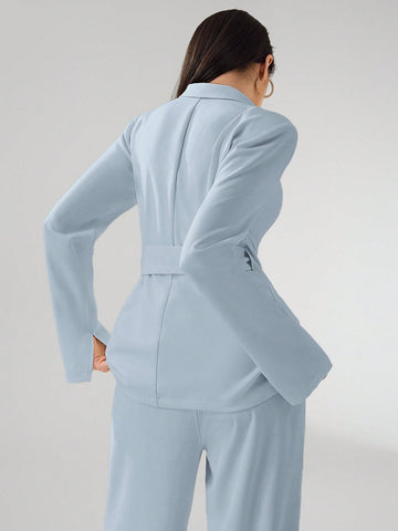 Heiryn Women's Fashionable Commuter Wrap Blazer Jacket