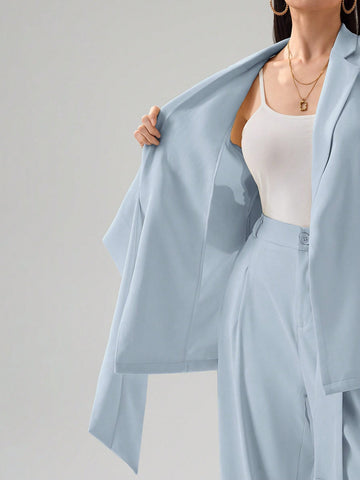 Heiryn Women's Fashionable Commuter Wrap Blazer Jacket