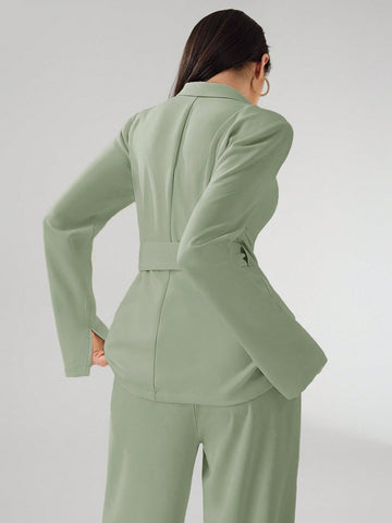 Heiryn Women's Fashionable Commuter Wrap Blazer Jacket