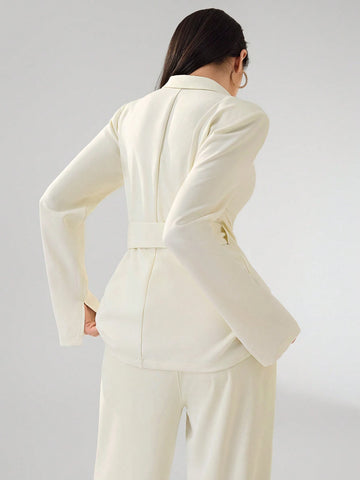 Heiryn Women's Fashionable Commuter Wrap Blazer Jacket