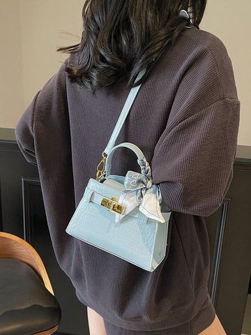 Fashionable High-End Lychee Pattern Women's Handbag