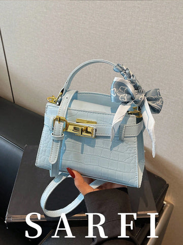 Fashionable High-End Lychee Pattern Women's Handbag