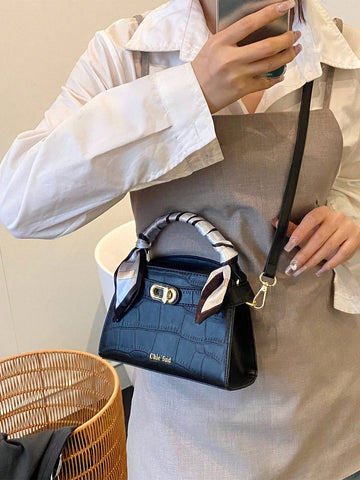 Fashionable High-End Lychee Pattern Women's Handbag