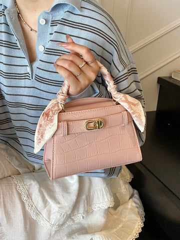 Fashionable High-End Lychee Pattern Women's Handbag