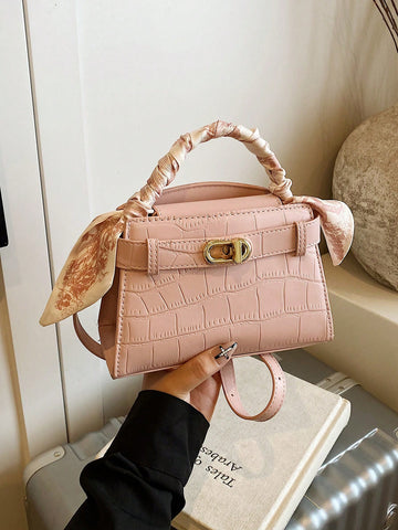Fashionable High-End Lychee Pattern Women's Handbag