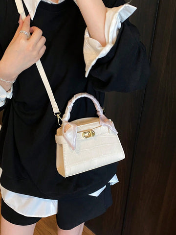 Fashionable High-End Lychee Pattern Women's Handbag