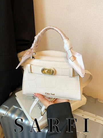 Fashionable High-End Lychee Pattern Women's Handbag
